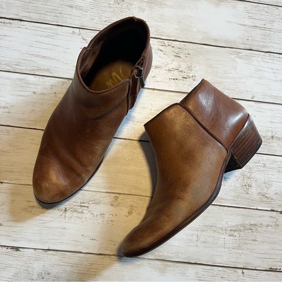 Sam Edelman Petty Brown Leather Ankle Booties Size 9 - Picture 2 of 13